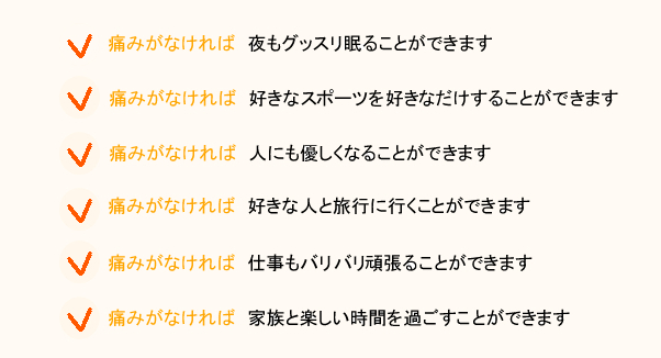 痛みなくなったら何ができる？